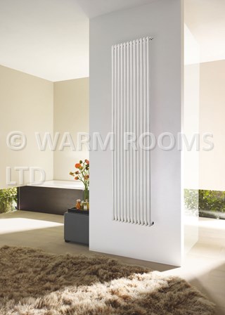 Tempora Mandolin Single Vertical Radiator - Size Shown 1802mm (H) x 402mm (W) - Finished in RAL9016 Traffic White